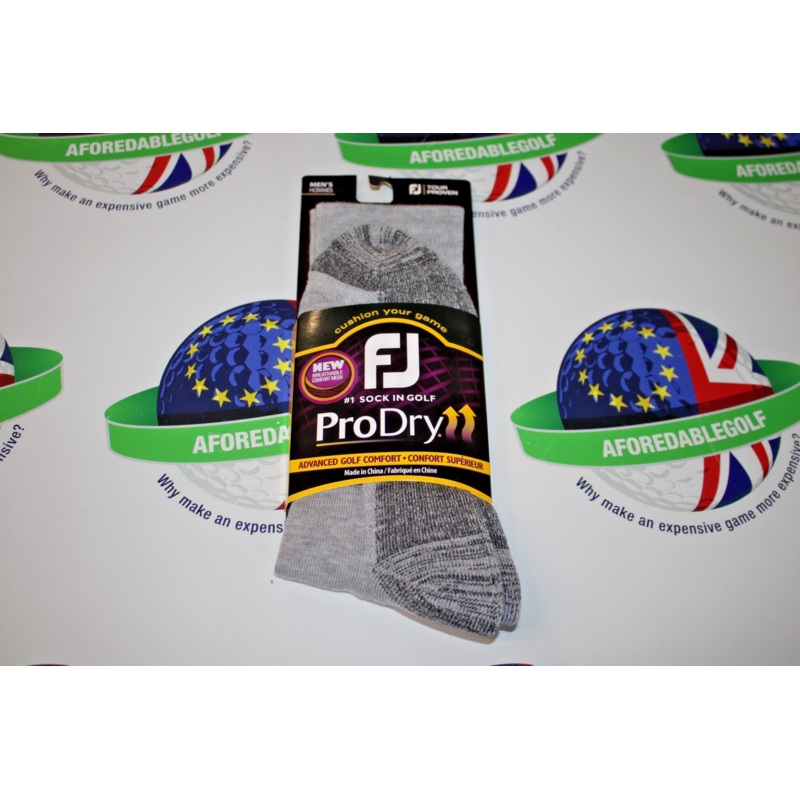 Footjoy ProDry mens crew socks grey/grey uk foot sizes 6-11