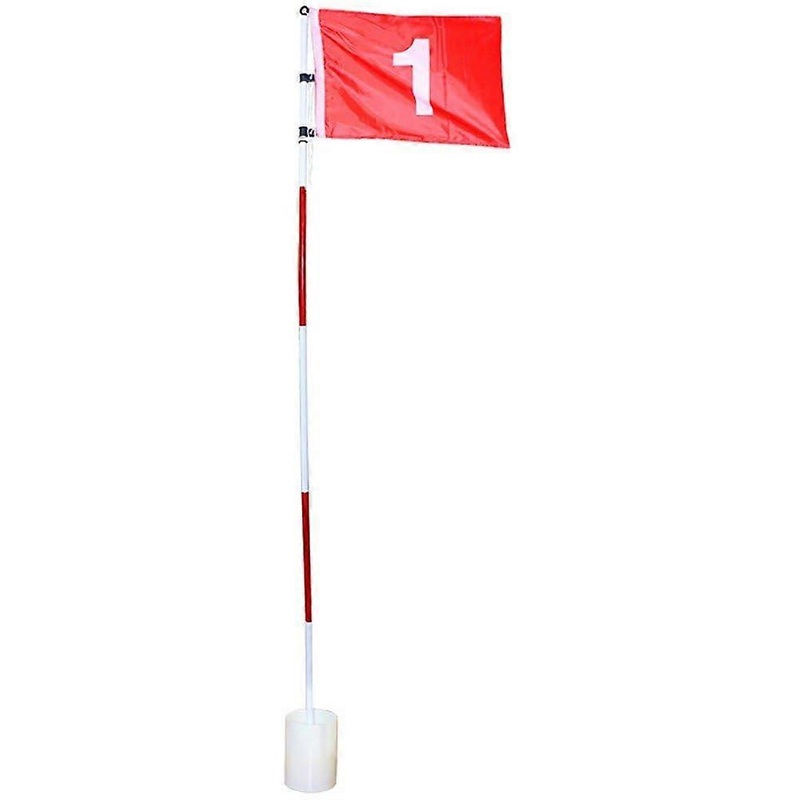 Golf Practice Flagstick Portable 5Section Flagstick For Putting Green Golf Pole Cup Hole Set Putt Training Supplies