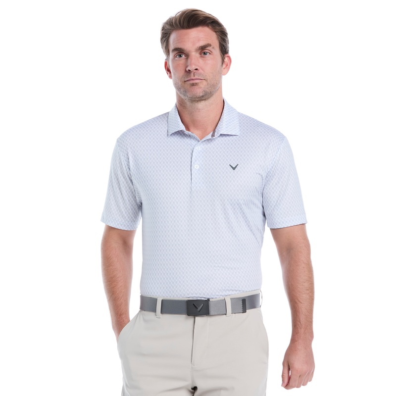 Men’s Textured Chevron Geo Polo