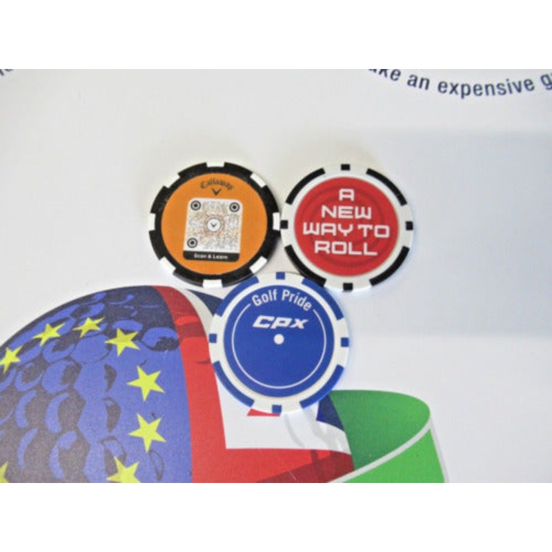 New X3 Callaway Odyssey Golf Pride Poker Chip Ball Markers