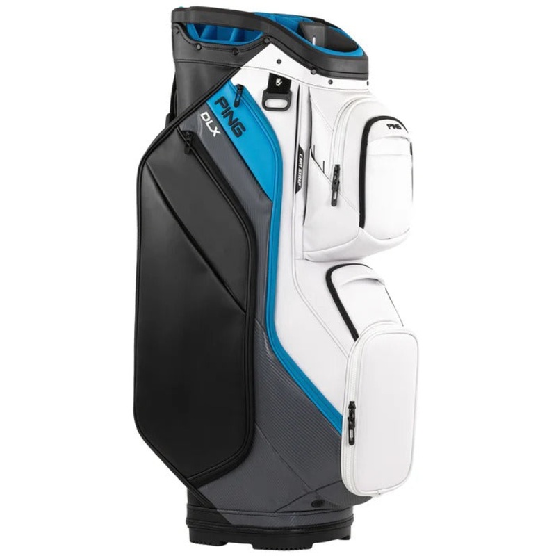PING DLX 244 Cart Bag – White/Dark Grey/Blue