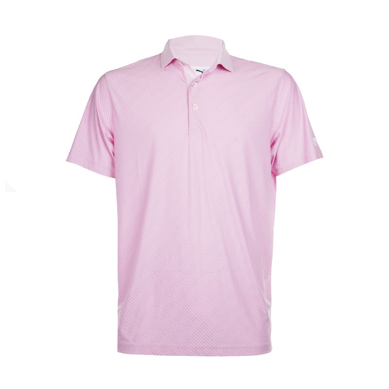 PUMA x Arnold Palmer Jacquard Men’s Striped Polo (Pale Pink)