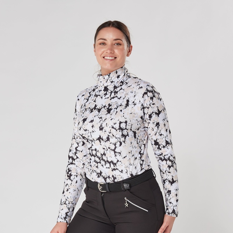 Swing Out Sister Womens Soft-Stretch Patterned Roll Neck