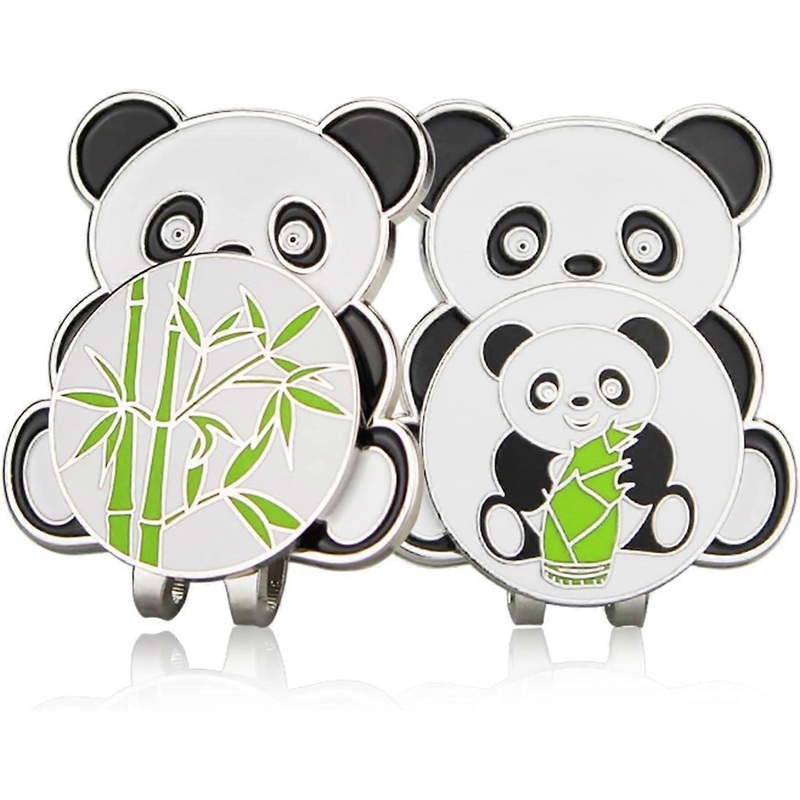 2pcs- Golf Ball Markers Panda Style Golf Ball Marker W Magnetic Golf Hat Clip Alloy Golf Cap Clips Professional Ball Marker Gift