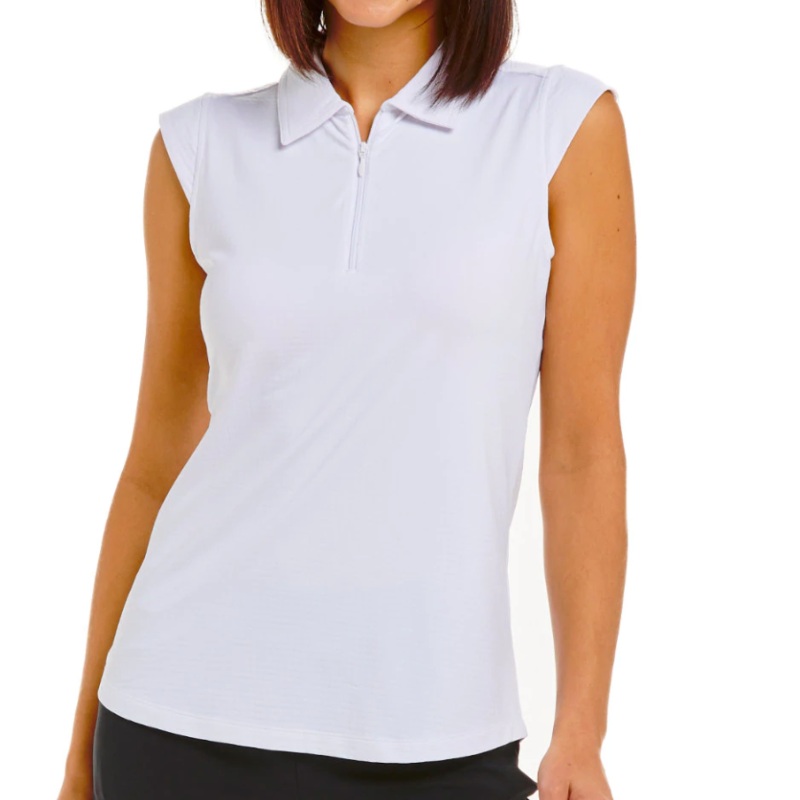 IBKUL Solid S/L Polo Top – White