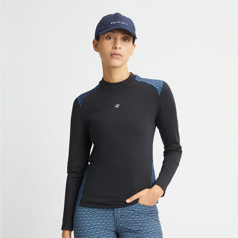 Rohnisch Ladies Black Golf Top with Thermal Brushed Inner
