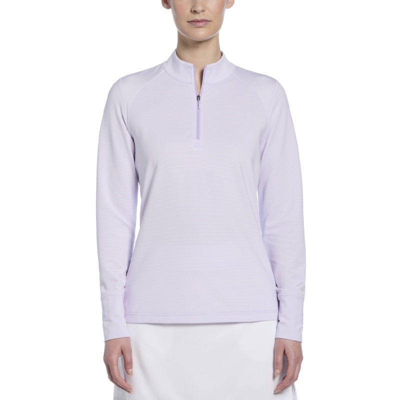 Women’s Feeder Stripe 1/4 Zip|Pastel Lilac|XS|S|M|L|XL|XXL