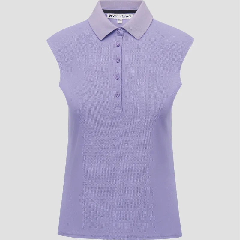 Devon Halsey Sleeveless Polo – Lavender