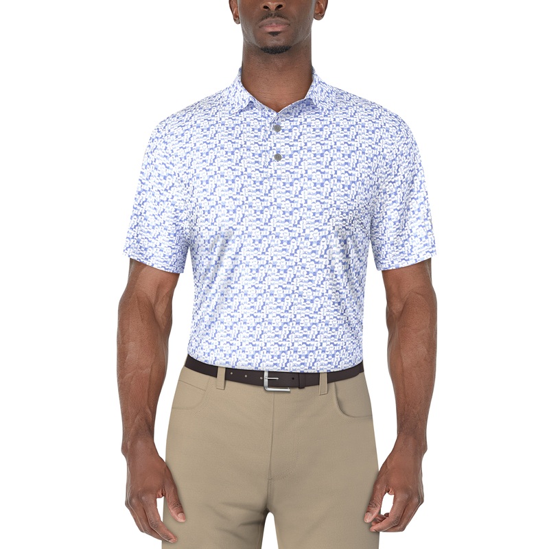 Men’s Golf Ball Geo Print Golf Polo