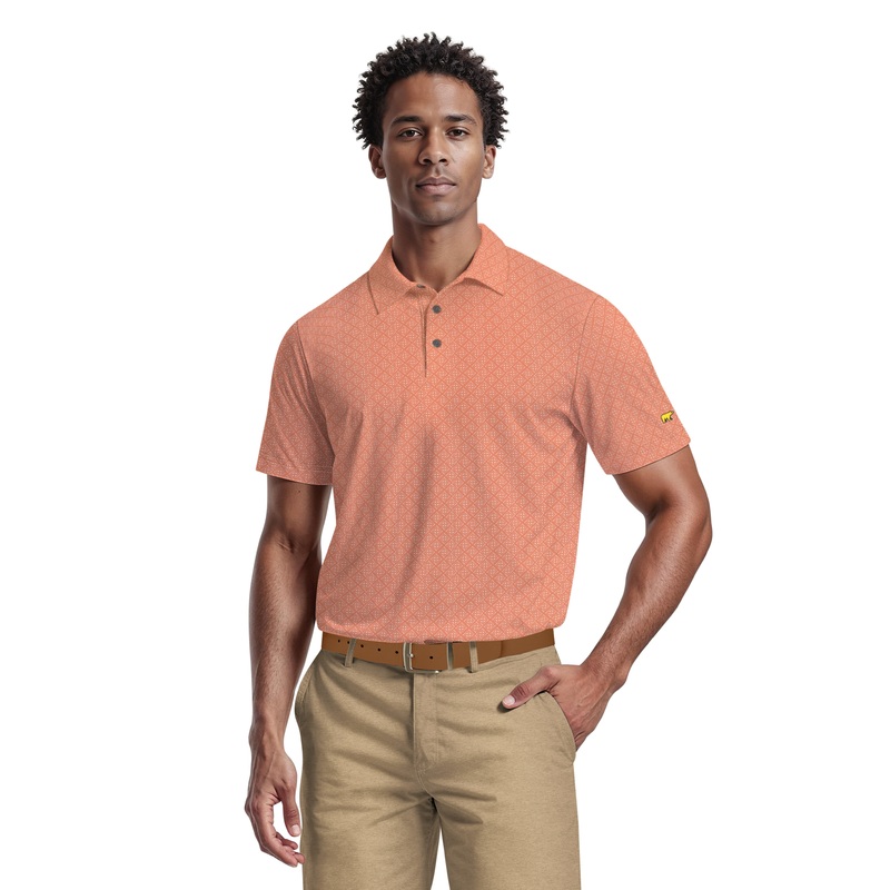 Men’s Printed Geo Polo|Terra Cotta|Midnight|Thyme|Milky Blue|Mood Indigo|White|S|M|L|XL|XXL|XXXL
