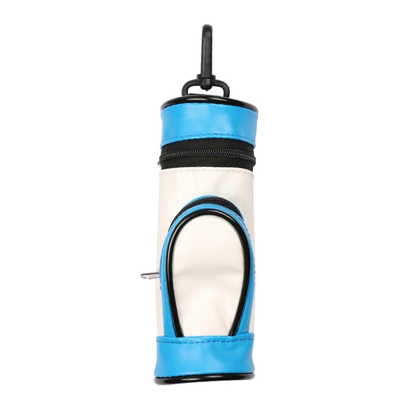 PU Leather Golf Ball Bag water resistant Blue White