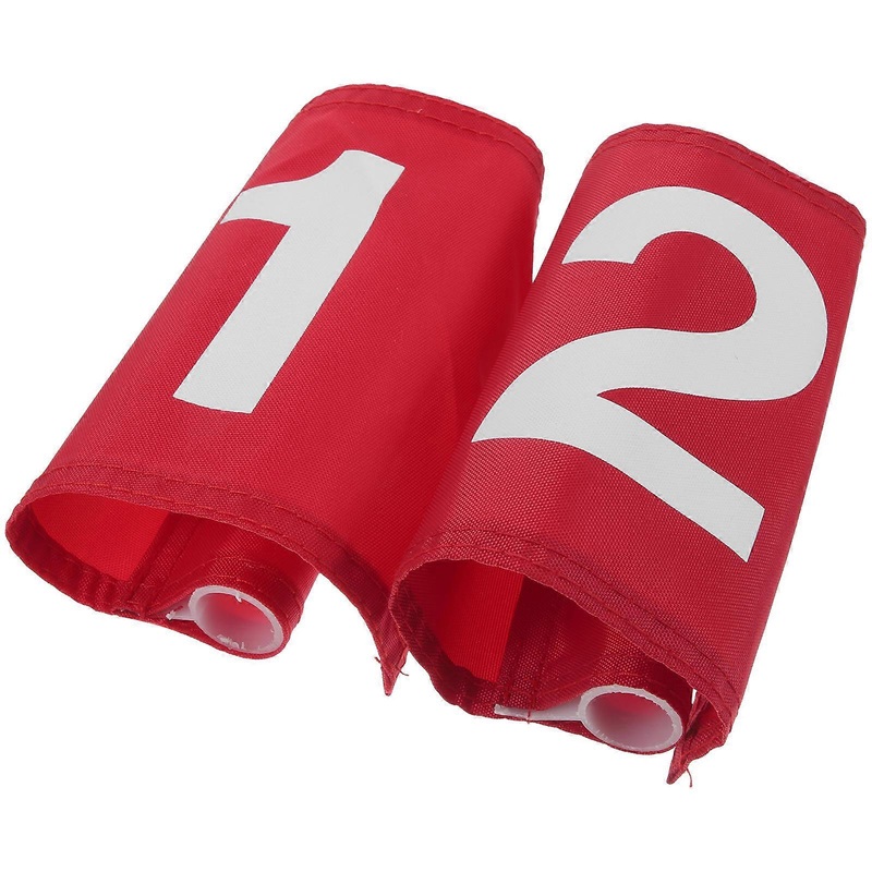 Portable Golf Training Flags Set   Durable Polyester Outdoor Practice Flags for Golf Alignment and Skill Improvement   Red Numbered Design