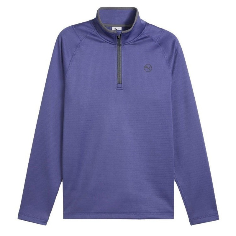 Puma Waffle Fleece 1/4 Zip Pullover Blue Crystal UK Size XL