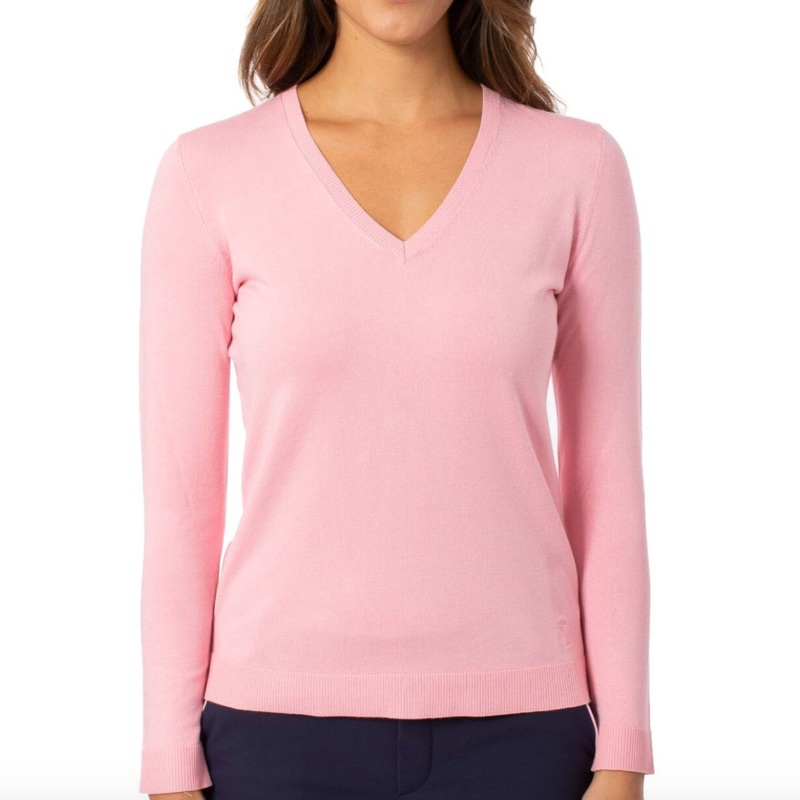 Golftini V-Neck Sweater – Light Pink