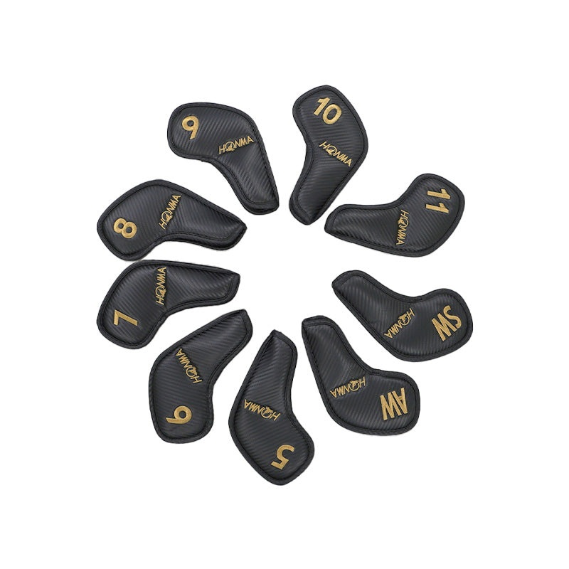 HONMA 9-Piece Iron Covers (Black/Gold)