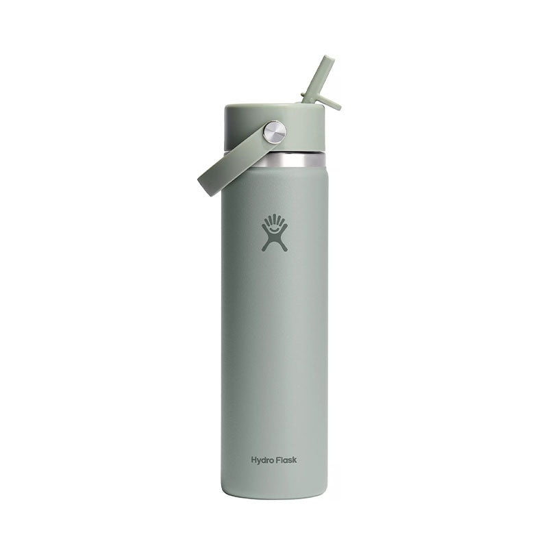 HYDRO FLASK Wide Mouth With Flex Straw Cap White 24oz (Agave)
