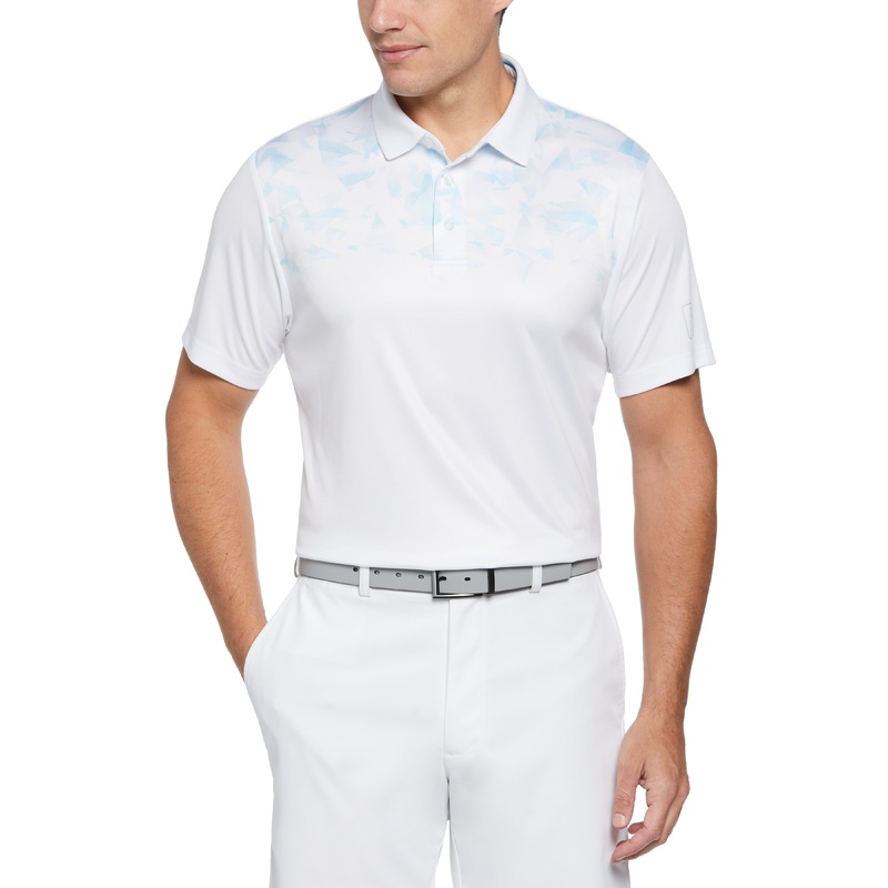 Men’s Abstract Ombre Geo Print Golf Polo