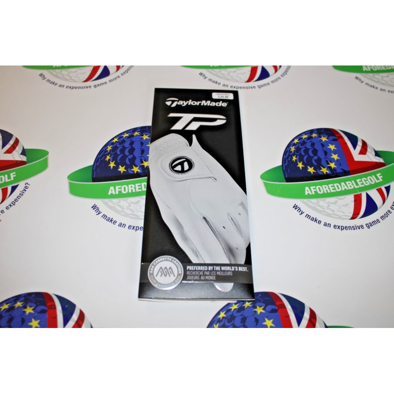 taylormade tp cabretta leather white left hand golf glove size medium