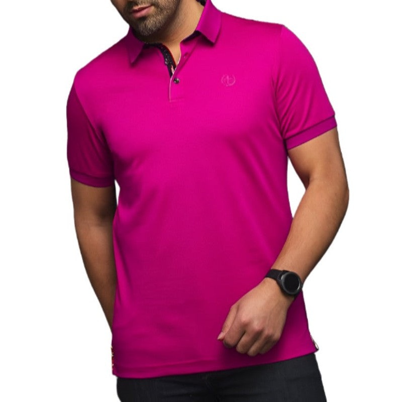 Au Noir Men’s Eagle Polo – Fuchsia