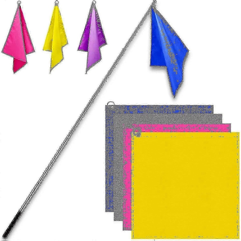 Equestrian Training Flag Set – 4 Nylon Flags in Orange, Green, Purple & Light Blue for Horse Riding Practice, No Pole Included