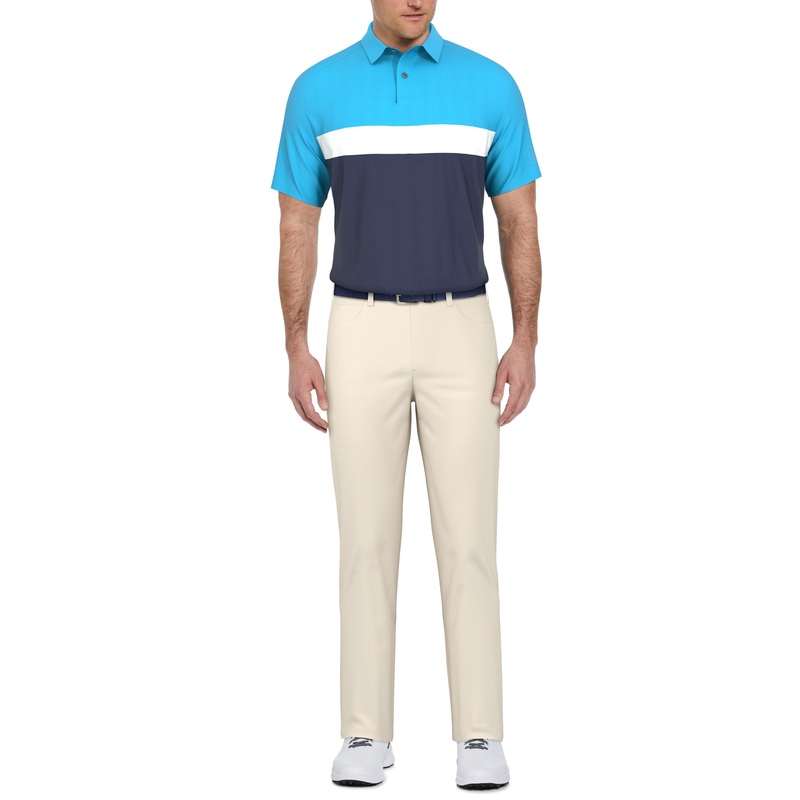 Men’s Textured Color Block Golf Polo