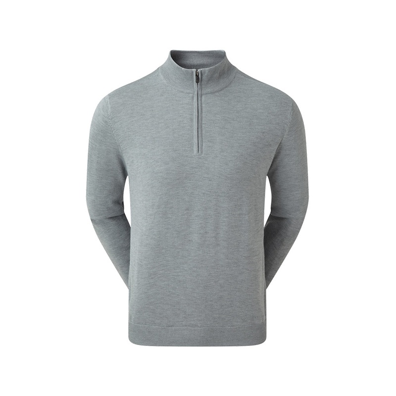 Wool Blend Half-Zip Lined Pullover