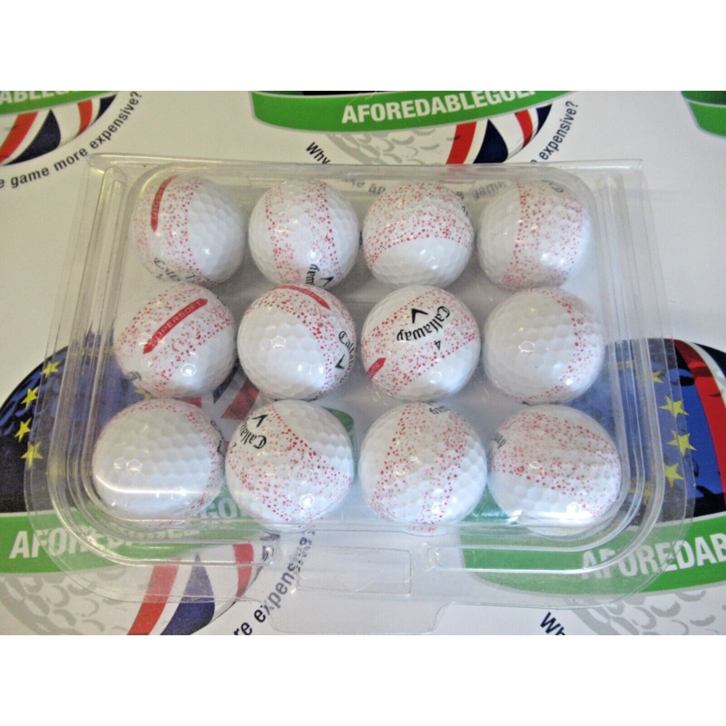 12 Callaway Supersoft Splatter Red Golf Balls Pearl/Pearl 1 Grade