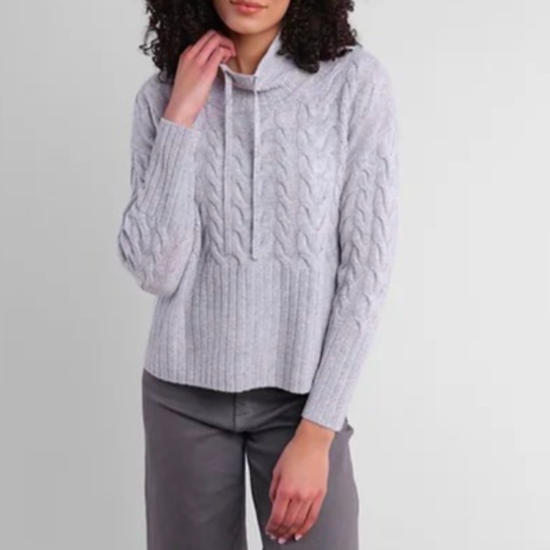 Alashan Cashmere Cowl Neck Sweater  – Grey