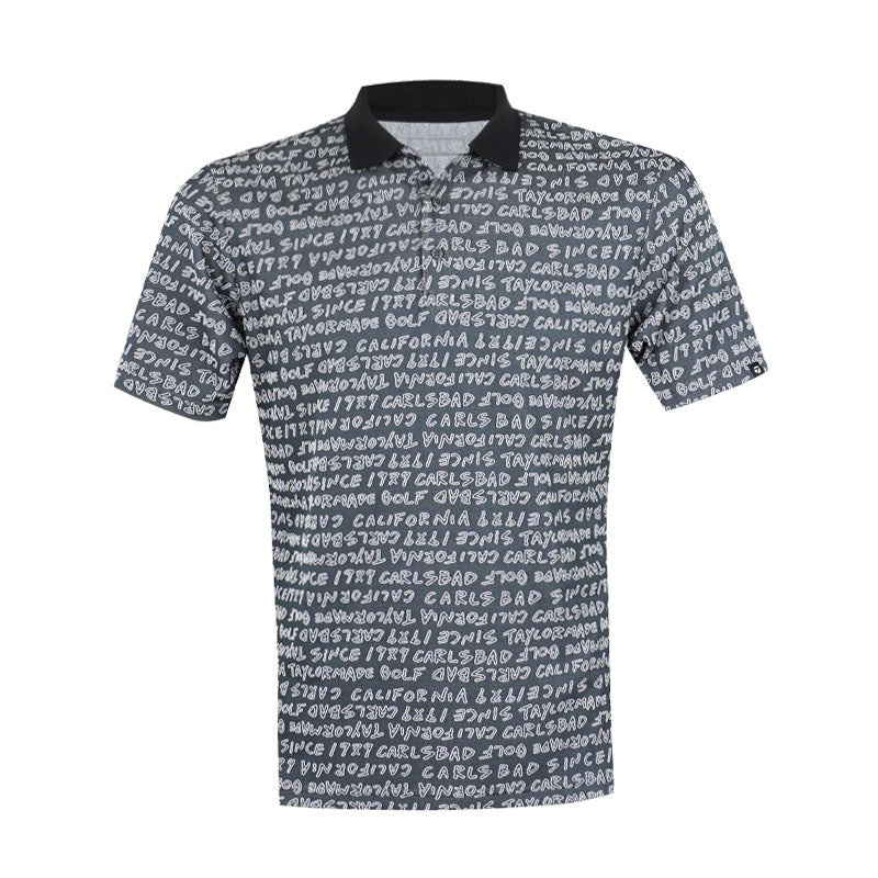 TAYLORMADE Wording Jacquard Men’s Polo (Black)