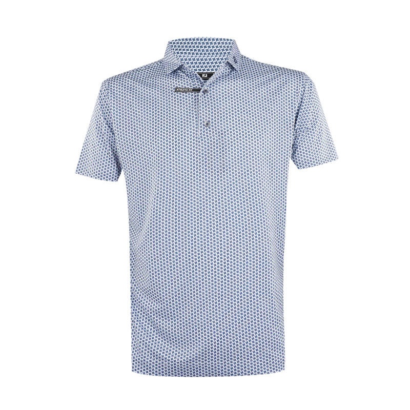 FOOTJOY Houndstooth Geo Lisle Men’s Polo (White)