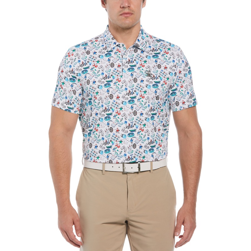 Men’s Novelty Games Print Short Sleeve Golf Polo Shirt