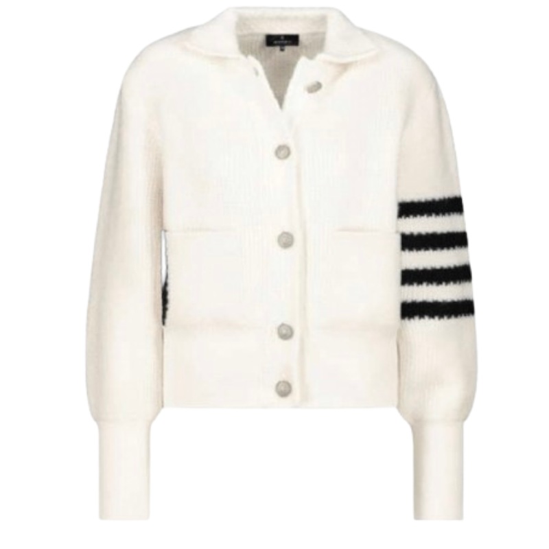 Monari Cardigan – White/Stripes