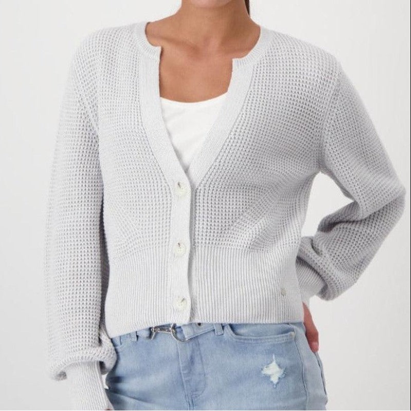 Monari Waffle Cardigan – Grey|XS|S|M|L