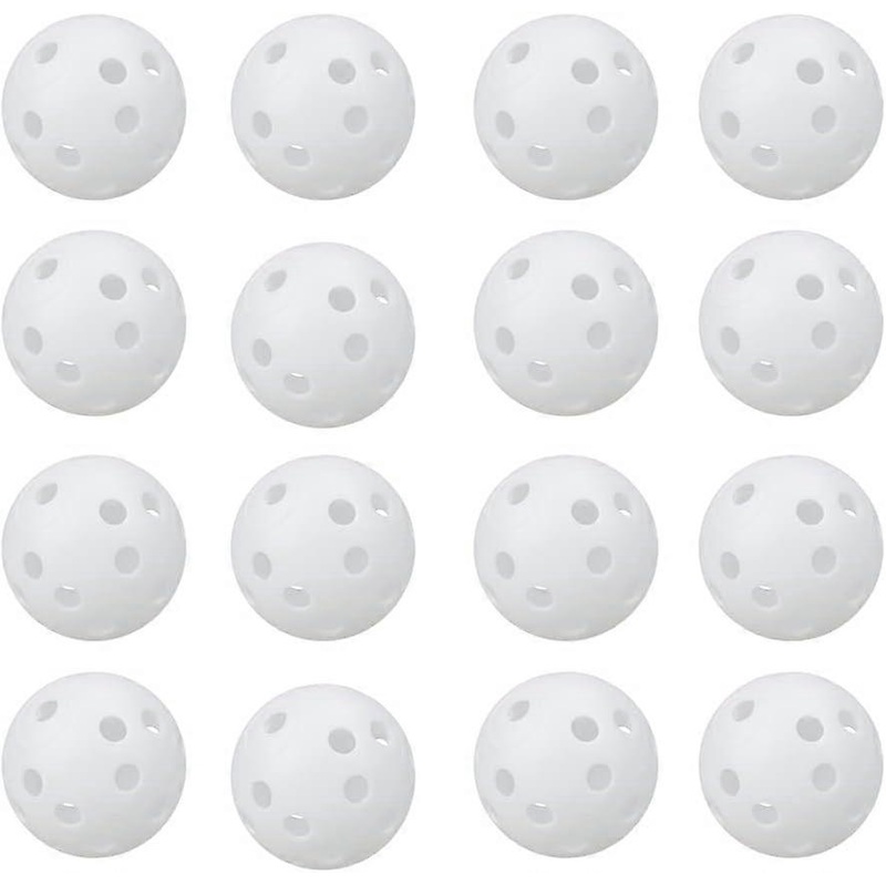 30 Pieces Golf Practice Balls, Hollow Golf Ball, Plastic Golf Ball, Hollow Plastic Balls with Air Holes for Golf Practice and Training (White) White