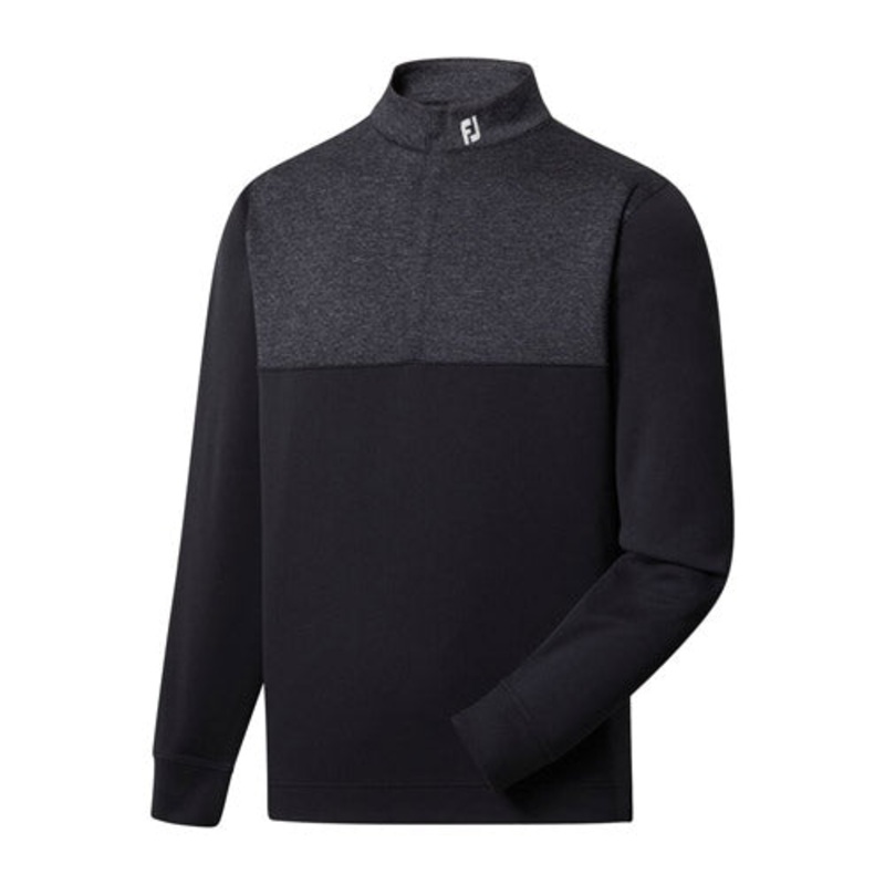 FJ Heather Yoke Half-Zip – Black