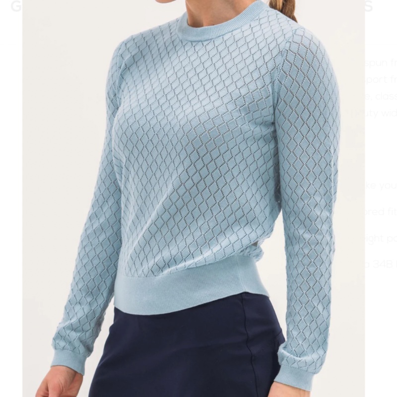 Foray Golf Pointelle Sweater – Blue