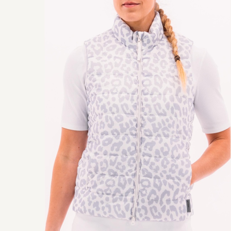 Foray Golf Quilted Packable Vest – White Leopard
