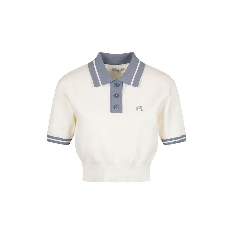 MALBON GOLF Mikayla Knit Women’s Polo (Ivory/Stone)