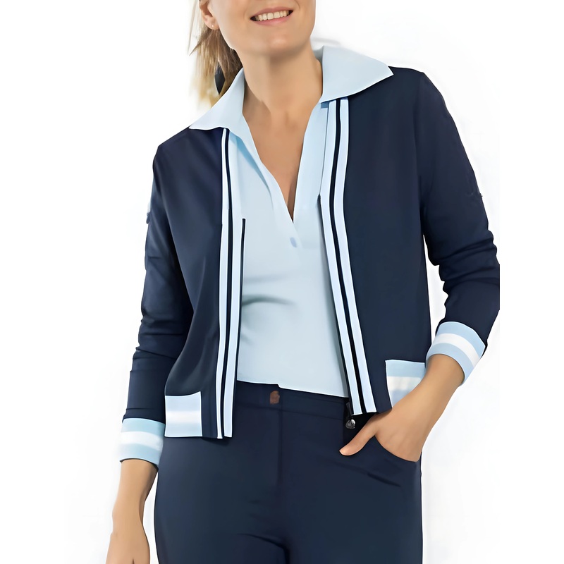 Par69 Bomber Jacket – Navy/Light Blue
