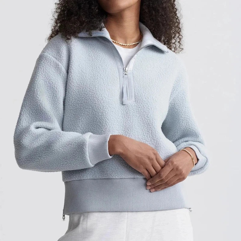 Varley Roselle Fleece Top – Pearl Blue