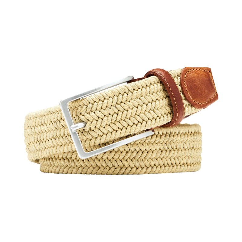 Waxed Braided Belt|Khaki|Stone|Navy|32|34|36