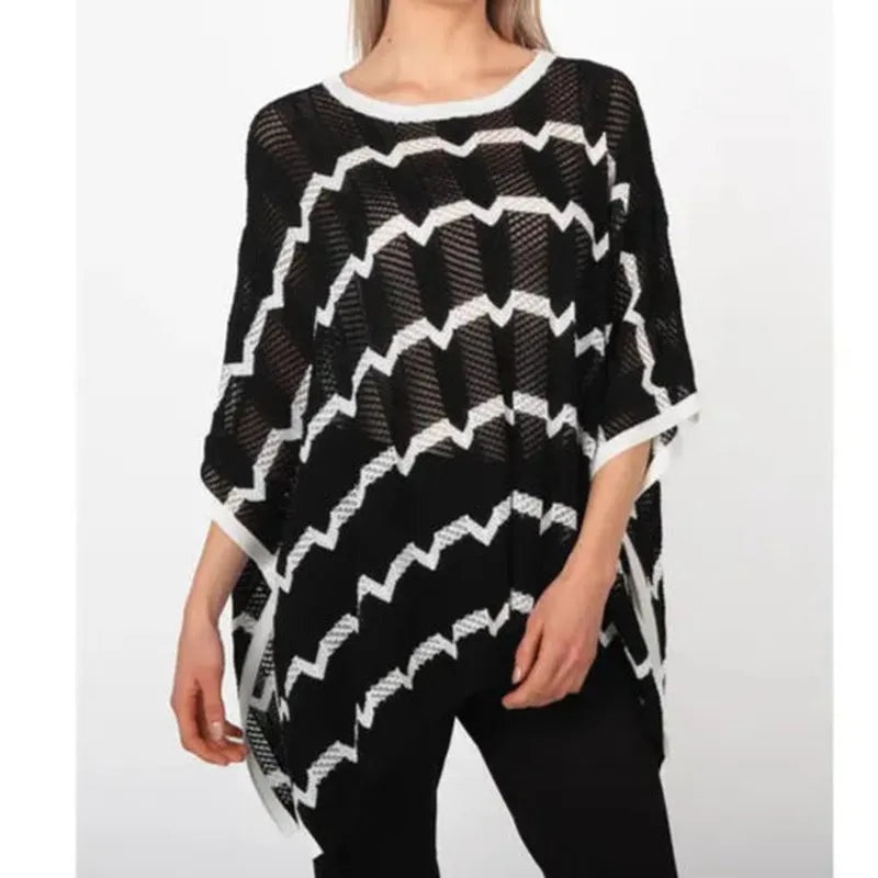 Atelier by Lyse Spenard Poncho – Black/White