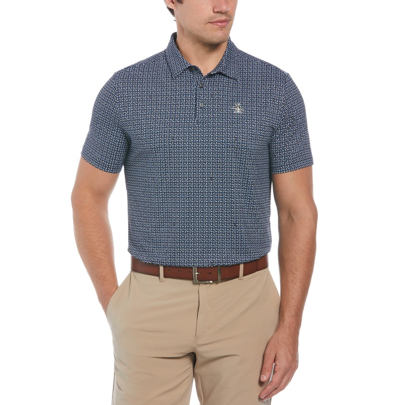 Men’s Original Geometric Print Short Sleeve Golf Polo Shirt