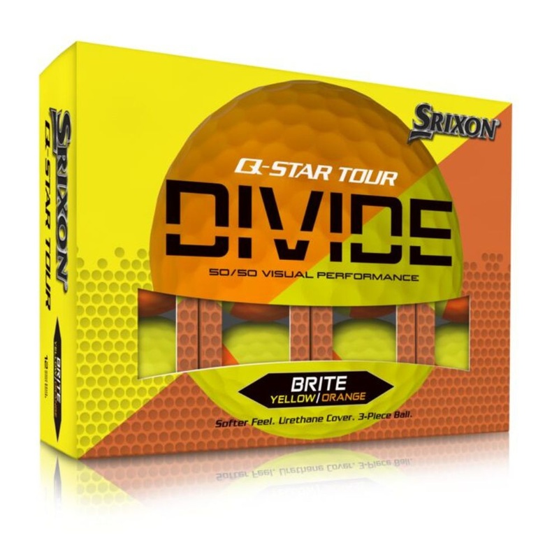 12 Srixon Q-Star Tour Divide Yellow/Orange Golf Balls