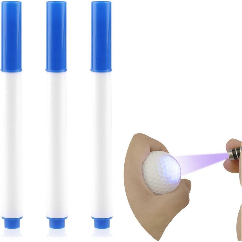 3 Pack Golf Ball Fluorescent Markers –  Colorless Highlighter, Fun Golf Ball Line Marking Tool – Night Visible Gift for Men & Women Golfers