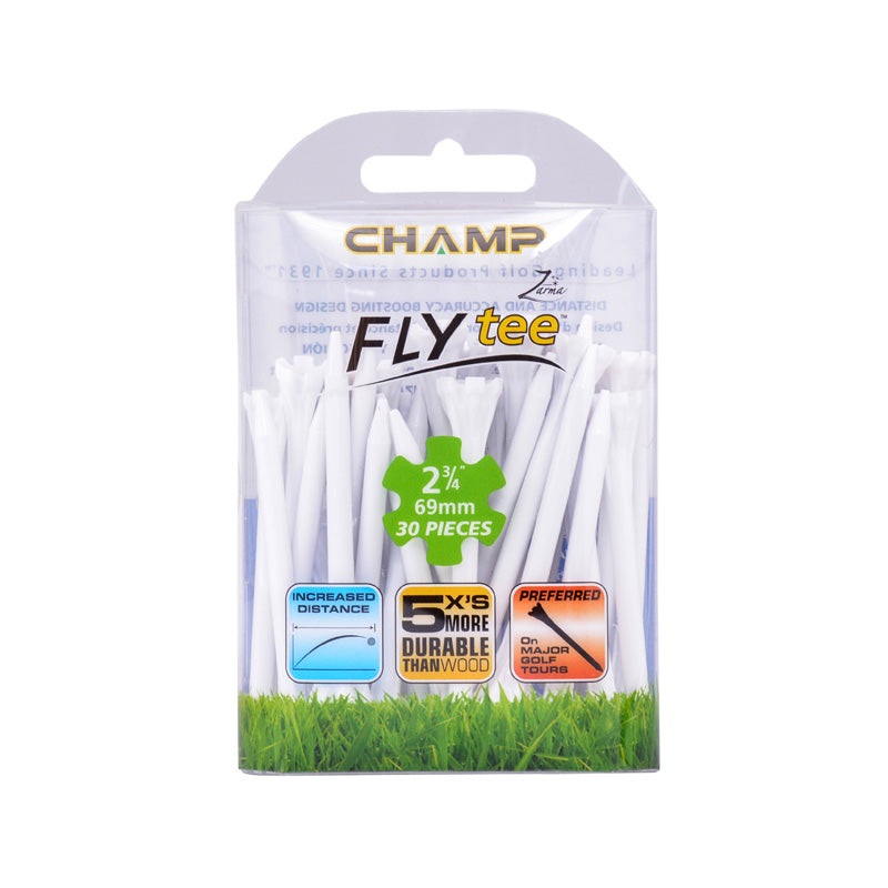 CHAMP 2 3/4 Inch White Fly Tee – 30Pcs