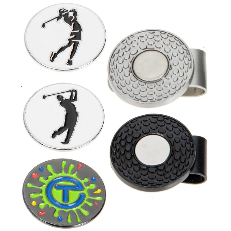 Magnetic Golf Hat Clips 5Pcs Durable Zinc Alloy Ball Markers For Golf Enthusiasts Multi-Color Attachment Suitable For Golfing Sports Activities