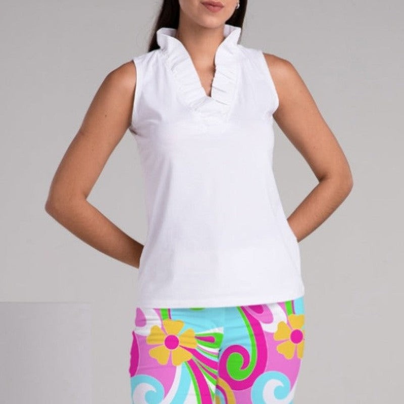 Famazee S/L Ruffle Top – White