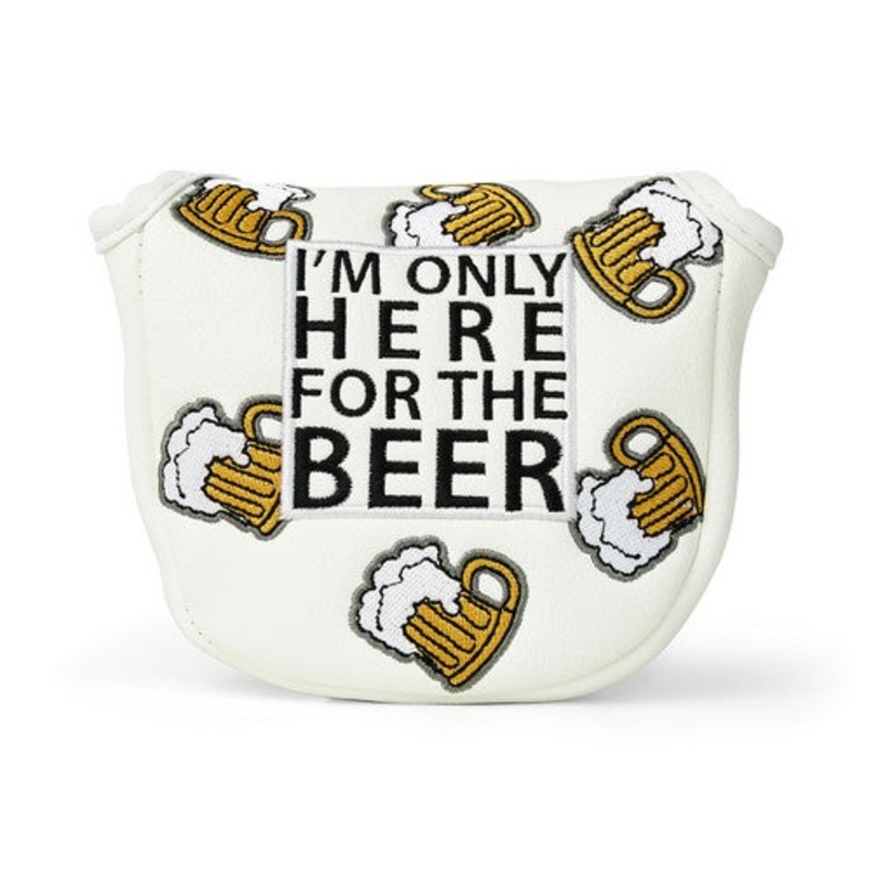 Here For Beer Mallet Putter Cover – White