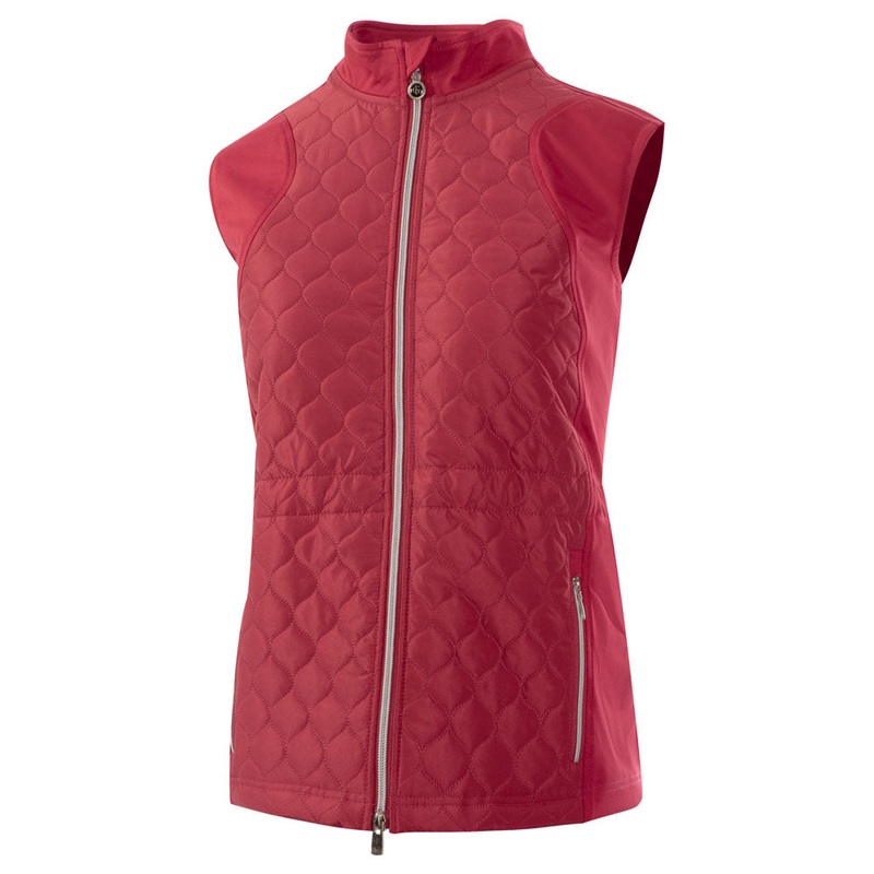 Island Green Ladies Padded Golf Gilet in Dark Pink – Last One Small Only Left